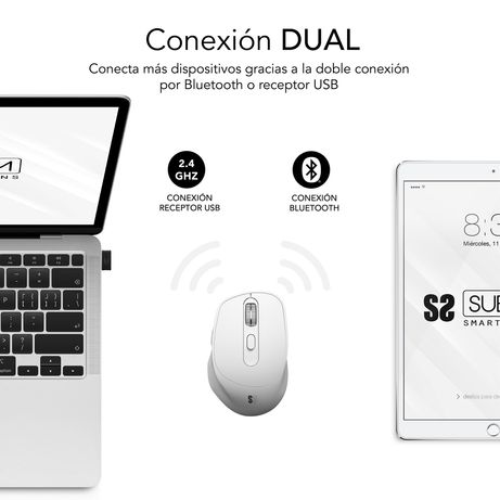 RATON SUBBLIM VERTICAL COMFORT ERGO DUAL WHITE - Imagen 3 de 8 RATON SUBBLIM VERTICAL COMFORT ERGO DUAL WHITE - Imagen 3 de 8