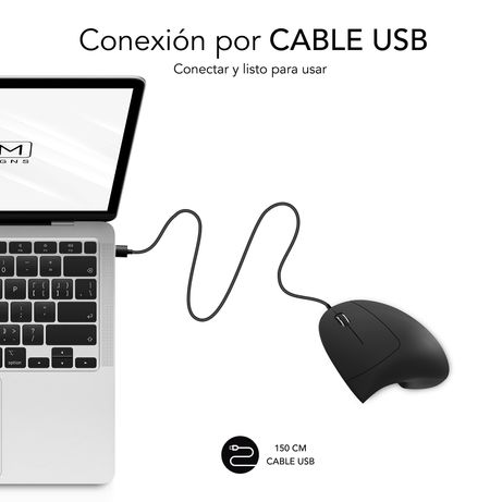 RATON SUBBLIM VERTICAL ERGO WIRED BLACK - Imagen 3 de 8 RATON SUBBLIM VERTICAL ERGO WIRED BLACK - Imagen 3 de 8