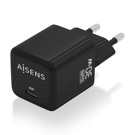 AISENS - CARGADOR GaN 30W, 1xUSB-C PD3.0 QC4.0, NEGRO - Imagen 3 de 7 AISENS - CARGADOR GaN 30W, 1xUSB-C PD3.0 QC4.0, NEGRO - Imagen 3 de 7