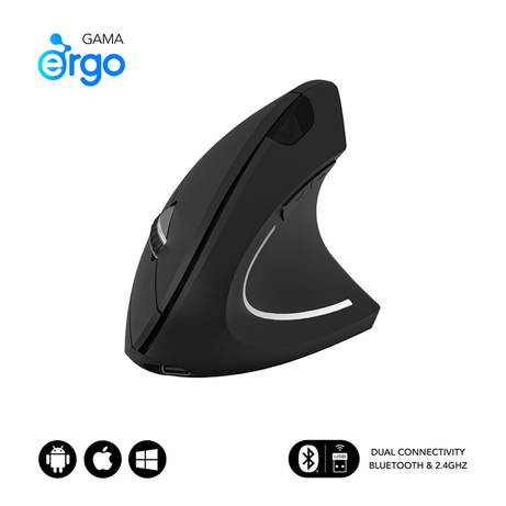 RATON SUBBLIM VERTICAL ERGO DUAL BATERIA NEGRO - Imagen 1 de 1 RATON SUBBLIM VERTICAL ERGO DUAL BATERIA NEGRO - Imagen 1 de 1