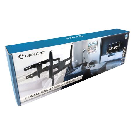 SOPORTE DE PARED ORIENTABLE UNYKA UK740401 ARTICULADO DE DOBLE BRAZO 32-55" MAX. 50 Kg VESA MAX. 400x400 mm - Imagen 6 de 6 SOPORTE DE PARED ORIENTABLE UNYKA UK740401 ARTICULADO DE DOBLE BRAZO 32-55" MAX. 50 Kg VESA MAX. 400x400 mm - Imagen 6 de 6