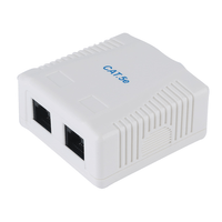 Miniatura 1 de ROSETA DE SUPERFICIE CATEGORIA 5e 2 HEMBRAS RJ45 COLOR BLANCO