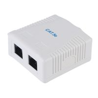 Miniatura 2 de ROSETA DE SUPERFICIE CATEGORIA 5e 2 HEMBRAS RJ45 COLOR BLANCO