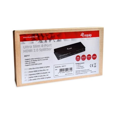 SPLITTER HDMI 2.0 ULTRASLIM 4 PUERTOS EQUIP - Imagen 6 de 6 SPLITTER HDMI 2.0 ULTRASLIM 4 PUERTOS EQUIP - Imagen 6 de 6