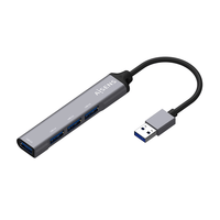 Miniatura 1 de AISENS Hub USB 3.0 Aluminio, Tipo A/M - 4x Tipo A/H, Gris, 10cm