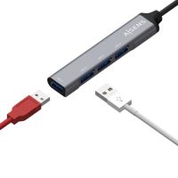 Miniatura 4 de AISENS Hub USB 3.0 Aluminio, Tipo A/M - 4x Tipo A/H, Gris, 10cm