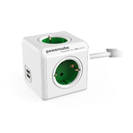 ADAPTADOR Y ENCHUFE MULTIPLE VERDE 4 TOMAS + 2 USB ALARGO 1,5M - Imagen 1 de 1 ADAPTADOR Y ENCHUFE MULTIPLE VERDE 4 TOMAS + 2 USB ALARGO 1,5M - Imagen 1 de 1