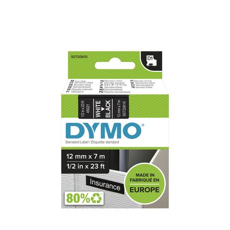 D1 - CINTAS DYMO 12MMX7M BLANC/NEG - Imagen 3 de 12 D1 - CINTAS DYMO 12MMX7M BLANC/NEG - Imagen 3 de 12