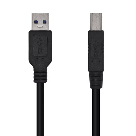 AISENS Cable USB 3.0 Impresora Tipo A/M-B/M, Negro, 3.0m - Imagen 1 de 4 AISENS Cable USB 3.0 Impresora Tipo A/M-B/M, Negro, 3.0m - Imagen 1 de 4