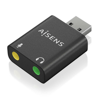 Miniatura 1 de CONVERSOR AISENS USB-A A AUDIO 48KHZ USB-A/M-2XJACK 3.5/H NEGRO