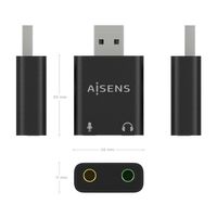 Miniatura 4 de CONVERSOR AISENS USB-A A AUDIO 48KHZ USB-A/M-2XJACK 3.5/H NEGRO