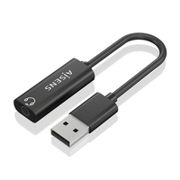 Miniatura 1 de CONVERSOR AISENS USB-A A AUDIO 48KHZ USB-A/M-JACK 3.5/H NEGRO 10CM