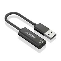 Miniatura 3 de CONVERSOR AISENS USB-A A AUDIO 48KHZ USB-A/M-JACK 3.5/H NEGRO 10CM