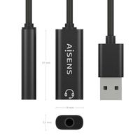 Miniatura 4 de CONVERSOR AISENS USB-A A AUDIO 48KHZ USB-A/M-JACK 3.5/H NEGRO 10CM