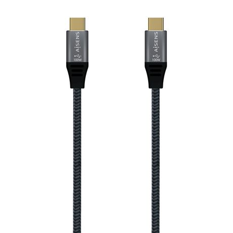 AISENS Cable USB 3.2 Gen2X2 Aluminio 20Gbps 5A 100W E-Mark, Tipo USB-C/M-USB-C/M, Gris, 2.0M - Imagen 2 de 4 AISENS Cable USB 3.2 Gen2X2 Aluminio 20Gbps 5A 100W E-Mark, Tipo USB-C/M-USB-C/M, Gris, 2.0M - Imagen 2 de 4