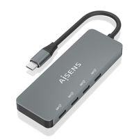 Miniatura 2 de AISENS Hub USB 3.2 Gen2 10G USB-C, USB-C/M-4xUSB-C/H, Gris, 15cm