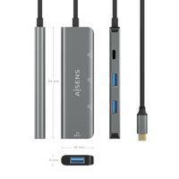 Miniatura 5 de HUB AISENS USB 3.2 GEN1 5G USB-C USB-C/M-1XUSB-C/H-3XUSB-A/H 15CM