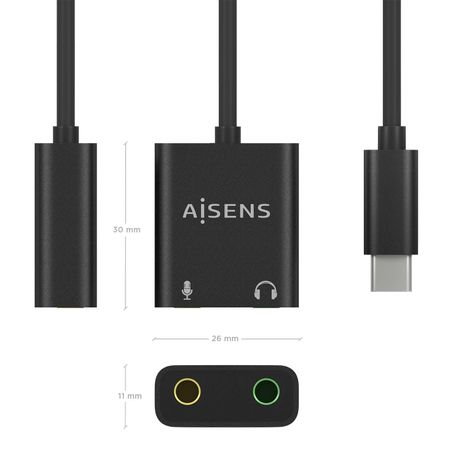 CONVERSOR AISENS USB-C A AUDIO 48KHZ USB-C/M-2XJACK 3.5/H 10CM - Imagen 4 de 5 CONVERSOR AISENS USB-C A AUDIO 48KHZ USB-C/M-2XJACK 3.5/H 10CM - Imagen 4 de 5