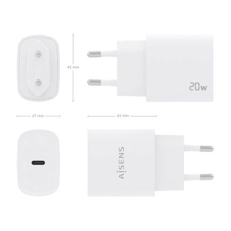 Aisens - Cargador Usb-C Pd3.0 1 Puerto 1Xusb-C 20W, Blanco - Imagen 5 de 6 Aisens - Cargador Usb-C Pd3.0 1 Puerto 1Xusb-C 20W, Blanco - Imagen 5 de 6