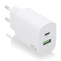 Miniatura 1 de CARGADOR AISENS 20W 1XUSB-C PD3.0 1XUSB-A QC3.0 BLANCO