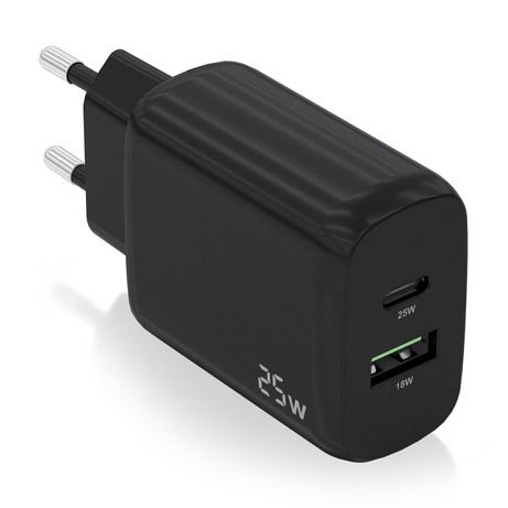 CARGADOR AISENS 25W 1XUSB-C PD3.0 1XUSB-A QC3.0 NEGRO - Imagen 2 de 6 CARGADOR AISENS 25W 1XUSB-C PD3.0 1XUSB-A QC3.0 NEGRO - Imagen 2 de 6