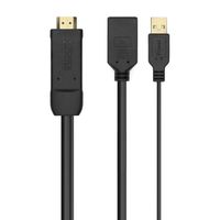 Miniatura 2 de AISENS Conversor Activo HDMI 2.0 + USB Alim. a DISPLAYPORT V1.2, HDMI/M-USB/M-DP/H, Negro, 10CM