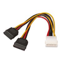 Miniatura 2 de AISENS A131-0161 CABLE DUPLICADOR DE ALIMENTACION MOLEX 4PIN MACHO A 2XSATA HEMBRA 20CM
