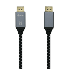 Aisens Cable Displayport V1.4 8k 60hz macho a macho gris negro 3m
