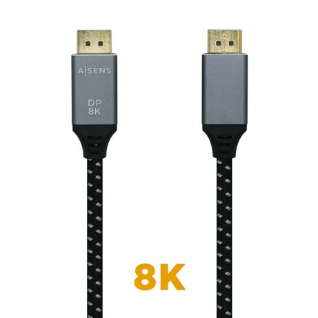 Aisens Cable Displayport V1.4 8k 60hz macho a macho gris negro 3m - Imagen 3 de 6 Aisens Cable Displayport V1.4 8k 60hz macho a macho gris negro 3m - Imagen 3 de 6