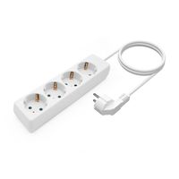 Miniatura 3 de AISENS Base Multiple 4 Tomas Sin Interruptor Con Cable 3x1.5mm2, Blanco, 1.4m