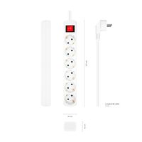 Miniatura 4 de Aisens - Base Multiple 6 Tomas Con Interruptor Con Cable 3X1.5Mm2, Bla