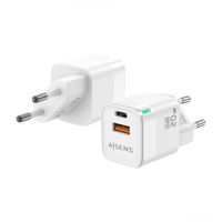 Miniatura 2 de AISENS Cargador Gan 20W, 1xUSB-C PD3.0 QC4.0, 1xUSB-A QC3.0, Blanco