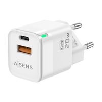 Miniatura 3 de AISENS Cargador Gan 20W, 1xUSB-C PD3.0 QC4.0, 1xUSB-A QC3.0, Blanco