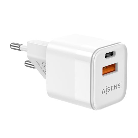 AISENS Cargador Gan 20W, 1xUSB-C PD3.0 QC4.0, 1xUSB-A QC3.0, Blanco - Imagen 4 de 7 AISENS Cargador Gan 20W, 1xUSB-C PD3.0 QC4.0, 1xUSB-A QC3.0, Blanco - Imagen 4 de 7