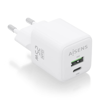 Miniatura 1 de CARGADOR AISENS GAN 25W 1XUSB-C PD3.0 QC4.0 1XUSB-A QC3.0 BLANCO