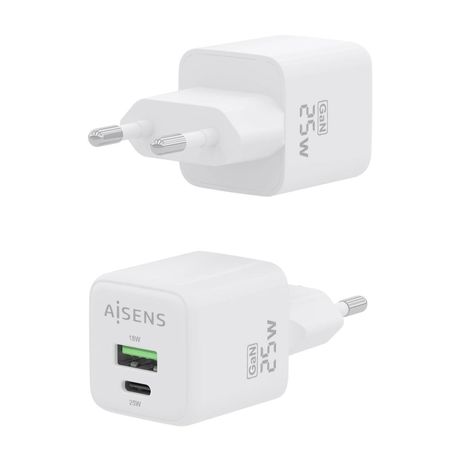 CARGADOR AISENS GAN 25W 1XUSB-C PD3.0 QC4.0 1XUSB-A QC3.0 BLANCO - Imagen 4 de 7 CARGADOR AISENS GAN 25W 1XUSB-C PD3.0 QC4.0 1XUSB-A QC3.0 BLANCO - Imagen 4 de 7