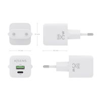 Miniatura 5 de CARGADOR AISENS GAN 25W 1XUSB-C PD3.0 QC4.0 1XUSB-A QC3.0 BLANCO