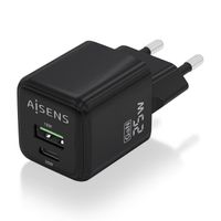 Miniatura 3 de CARGADOR AISENS GAN 25W 1XUSB-C PD3.0 QC4.0 1XUSB-A QC3.0 NEGRO