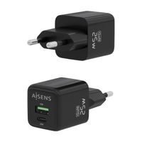 Miniatura 4 de CARGADOR AISENS GAN 25W 1XUSB-C PD3.0 QC4.0 1XUSB-A QC3.0 NEGRO
