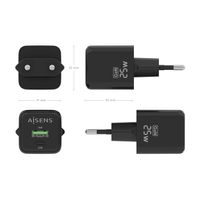 Miniatura 5 de CARGADOR AISENS GAN 25W 1XUSB-C PD3.0 QC4.0 1XUSB-A QC3.0 NEGRO
