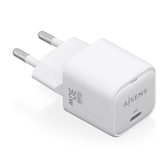 AISENS Cargador GaN 30W  1xUSB C PD3 0 QC4 0  Blanco