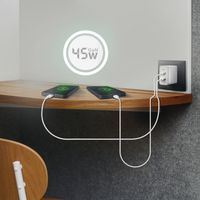 Miniatura 6 de AISENS Cargador Gan 45W, 2xUSB-C PD3.0 QC4.0, Blanco