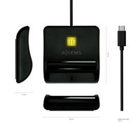 Miniatura 5 de AISENS Lector De Tarjeta Inteligente DNI, USB-C, Negro