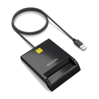 Miniatura 1 de AISENS Lector de Tarjeta Inteligente DNI USB-C, Negro
