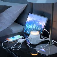 Miniatura 5 de AISENS Regleta de Enchufes Sobremesa Multifuncion con 4 Tomas + 1XUSB-C, 3XUSB-A, Luz Nocturna, 1.8M, Blanco