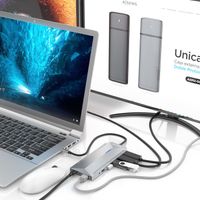 Miniatura 5 de AISENS USB-C Dock 12 En 1, USB-C A 2xHDMI, 1xRJ45, 3xUSB-A, 2xUSB-C, 1xUSB-C PD, 1xAudio, 1xSD, 1xMicro SD, Gris, 30cm