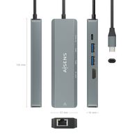 Miniatura 5 de USB-C DOCK AISENS 5 EN 1 USB-C A 1XHDMI 1XRJ45 2XUSB 1XPD 15CM