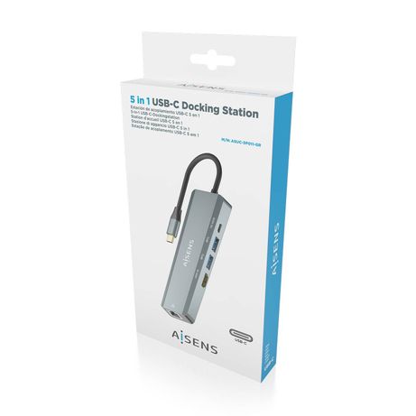 USB-C DOCK AISENS 5 EN 1 USB-C A 1XHDMI 1XRJ45 2XUSB 1XPD 15CM - Imagen 8 de 8 USB-C DOCK AISENS 5 EN 1 USB-C A 1XHDMI 1XRJ45 2XUSB 1XPD 15CM - Imagen 8 de 8