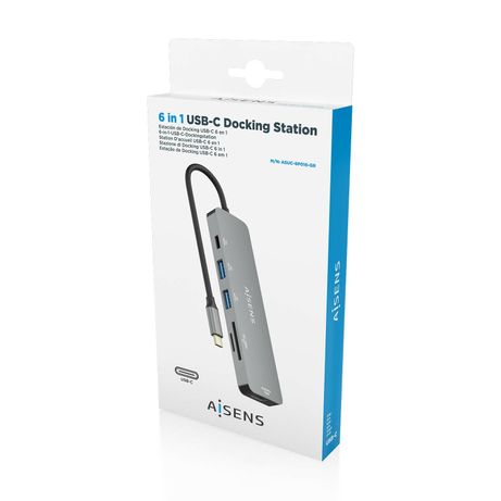 AISENS USB C Dock 6 EN 1 USB C a 1xHDMI 2xUSB A 1xUSB C PD 100W 1xSD 1xMicro SD Gris 15cm - Imagen 8 de 8 AISENS USB C Dock 6 EN 1 USB C a 1xHDMI 2xUSB A 1xUSB C PD 100W 1xSD 1xMicro SD Gris 15cm - Imagen 8 de 8