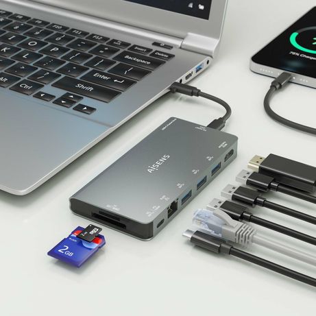USB-C DOCK AISENS 8 EN 1 HDMI RJ45 3XUSB-A USB-C DATOS+PD 1XSD 1XMICRO SD - Imagen 6 de 8 USB-C DOCK AISENS 8 EN 1 HDMI RJ45 3XUSB-A USB-C DATOS+PD 1XSD 1XMICRO SD - Imagen 6 de 8